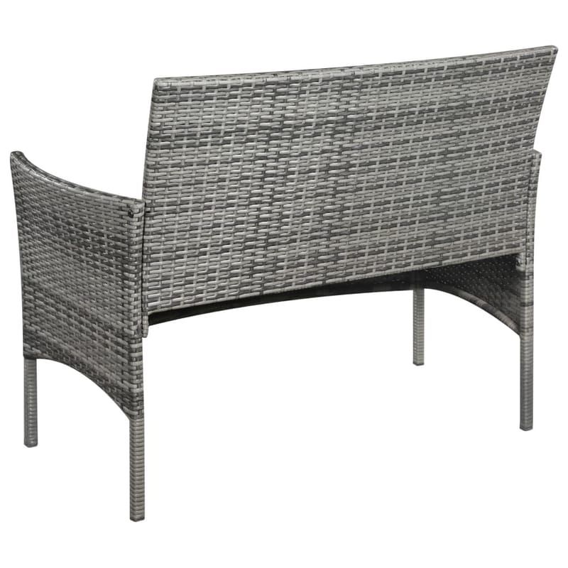 Havebænk 105 Cm Polyrattan Grå - Grå - Havemøbler - Havesofaer & bænke - Udendørs bænk & havebænk