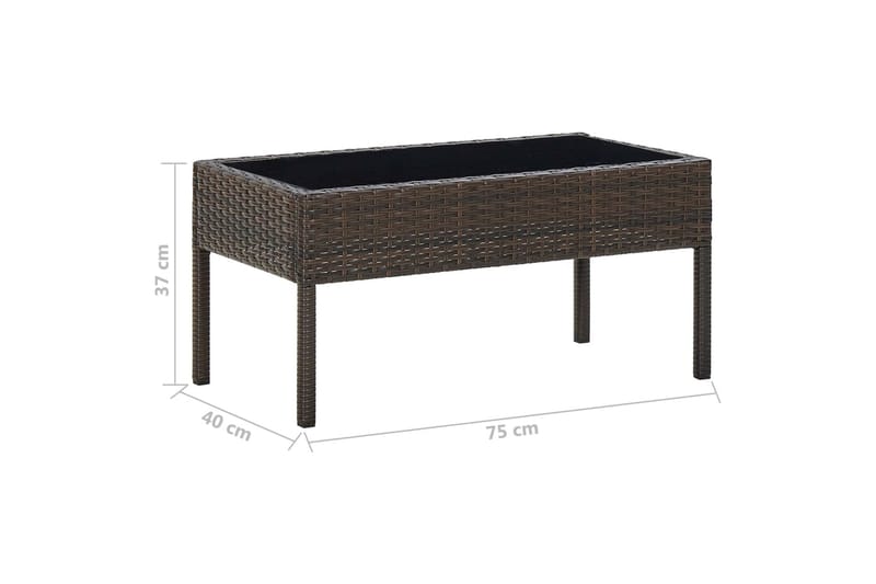 Havebord 75x40x37 cm Polyrattan Brun - Brun - Havemøbler - Havesofaer & bænke - Udendørs bænk & havebænk