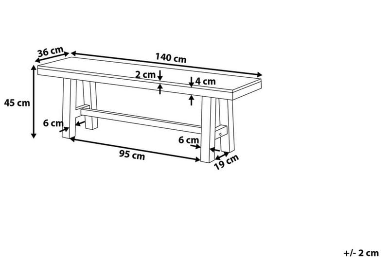 Scania Havebænk 140 cm - Træ / natur - Havemøbler - Havesofaer & bænke - Udendørs bænk & havebænk