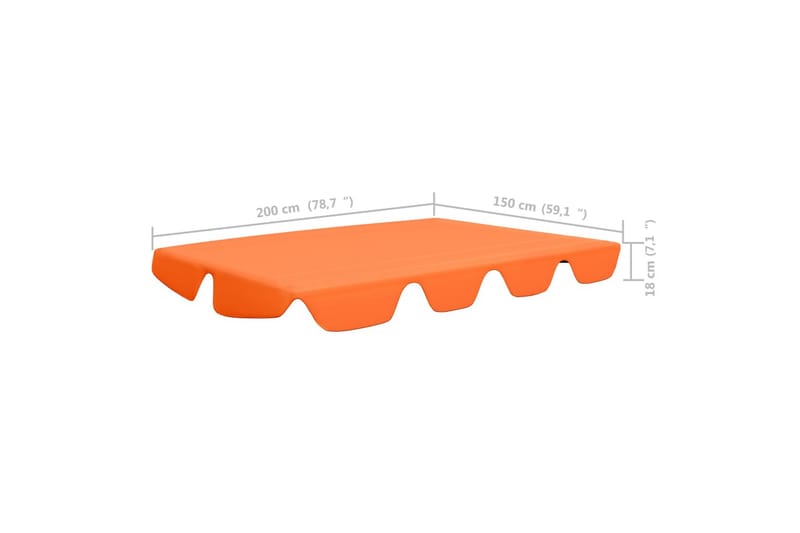 Udskiftelig baldakin til gyngesofa 226x186cm 270 g/m² orange - Orange - Havemøbler - Havesofaer & bænke - Hængesofaer - Hængesofa tag