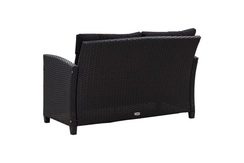 Topersoners Havesofa Med Hynder 124 cm Polyrattan Sort - Havemøbler - Havesofaer & bænke - Havesofaer