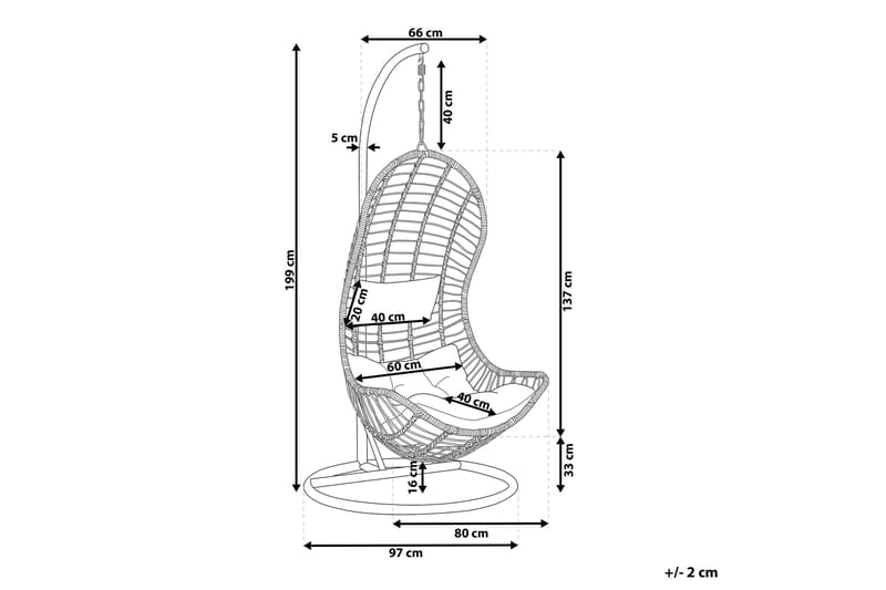 Appuna Hængestol med Stativ - Beige - Havemøbler børn - Hængestol på stativ - Hængestol