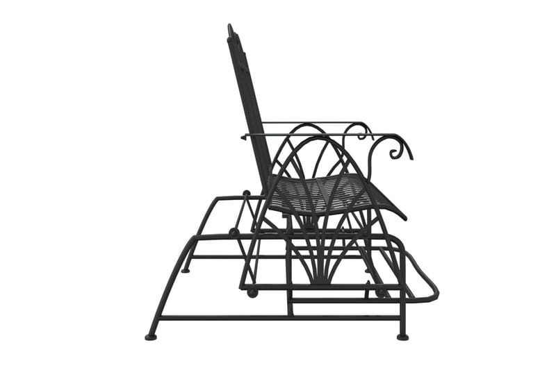 beBasic 2-personers bænk m. gyngefunktion 114 cm stål sort - Sort - Havemøbler - Havestole - Havegyngestol