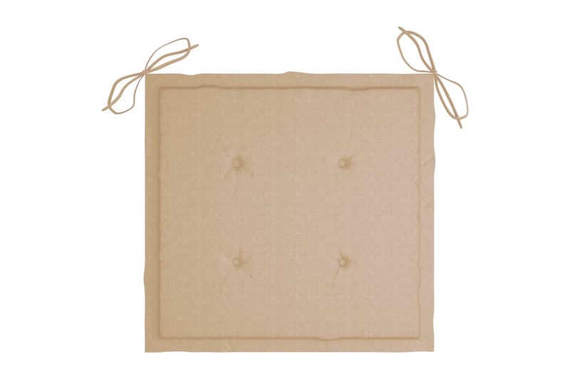 Havestole med beige hynder 4 stk. massivt teaktræ - Beige - Positionsstole