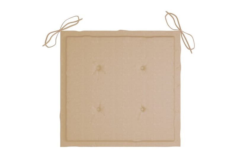 Havestole 2 stk. med beige hynder massivt teaktræ - Beige - Havemøbler - Havestole - Positionsstole