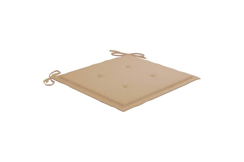 Havestole med beige hynder 4 stk. massivt teaktræ - Beige - Positionsstole