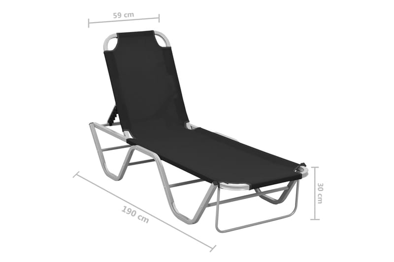 liggestol aluminium og textilene sort - Sort - Havemøbler - Havestole - Solseng & solvogn