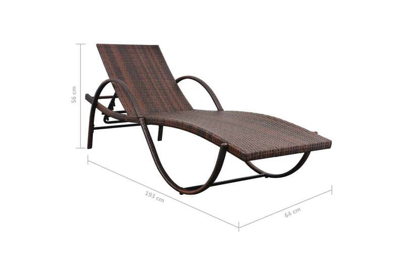 Liggestole 2 Stk. Med Bord Polyrattan Brun - Brun - Havemøbler - Havestole - Solseng & solvogn