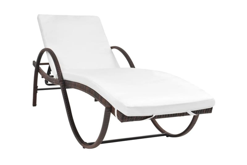 Liggestole 2 Stk. Med Bord Polyrattan Brun - Brun - Havemøbler - Havestole - Solseng & solvogn