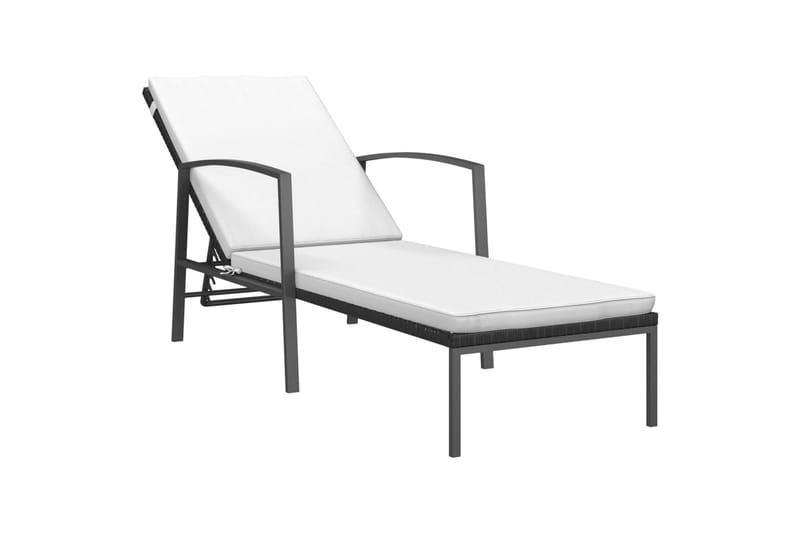 liggestole 2 stk. med bord polyrattan sort - Sort - Havemøbler - Havestole - Solseng & solvogn