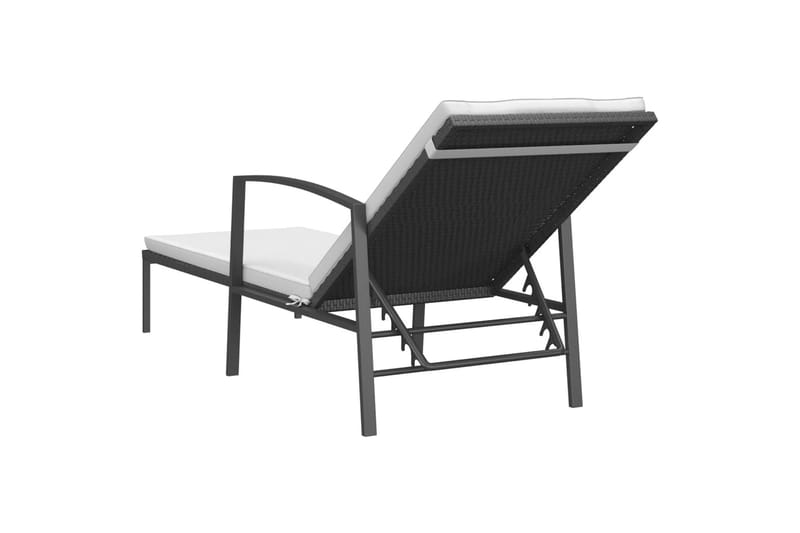 liggestole 2 stk. med bord polyrattan sort - Sort - Havemøbler - Havestole - Solseng & solvogn