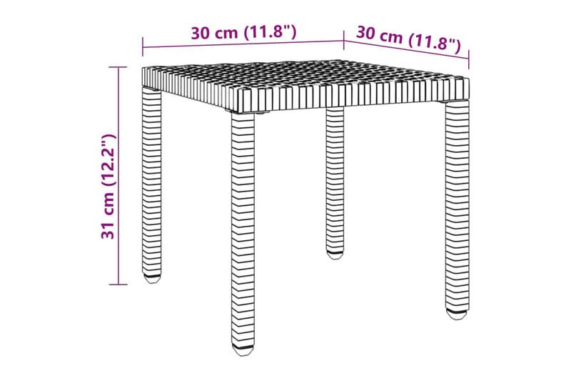 liggestole 2 stk. med bord polyrattan sort - Sort - Havemøbler - Havestole - Solseng & solvogn