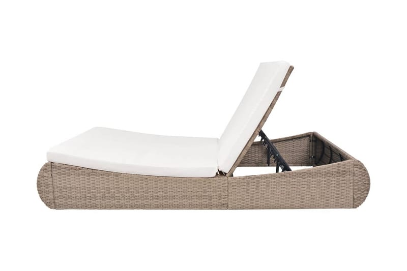 Loungeseng Polyrattan Beige - Beige - Havemøbler - Havestole - Solseng & solvogn