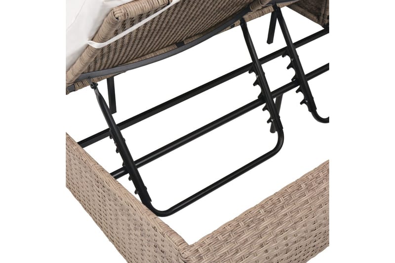 Loungeseng Polyrattan Beige - Beige - Havemøbler - Havestole - Solseng & solvogn