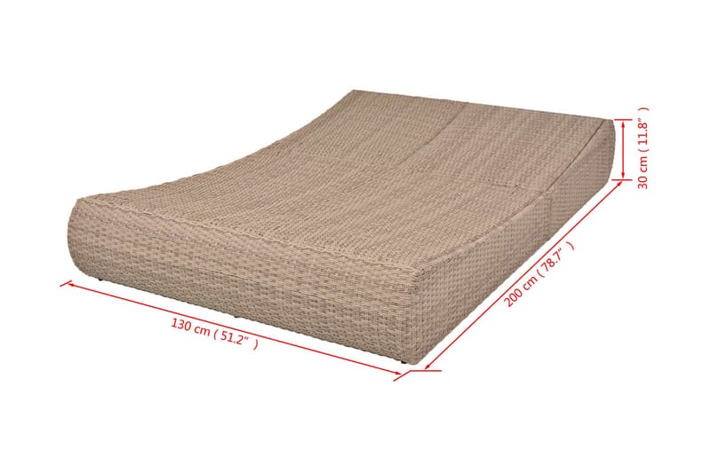 Loungeseng Polyrattan Beige - Beige - Havemøbler - Havestole - Solseng & solvogn