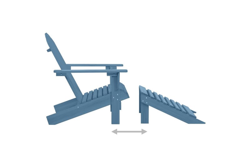Adirondack-havestol med fodstøtte massivt grantræ blå - Blå - Havemøbler - Havestole - Solstole - Dækstol