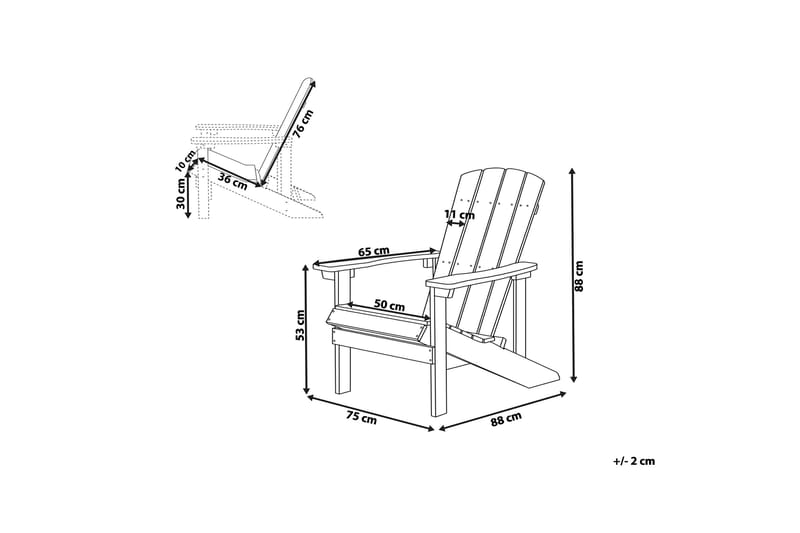 Adirondack solstol 88 | 75 | 88 cm - Gul - Havemøbler - Havestole - Solstole - Dækstol