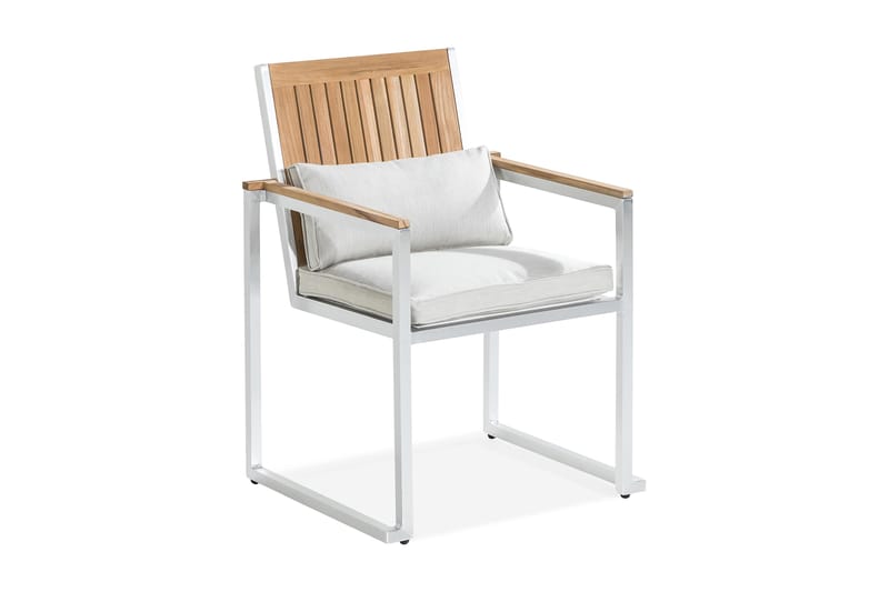 Båstad Spisestole - Teak/Borstad Aluminium - Spisebordsstole udendørs - Havemøbler børn - Altanstole