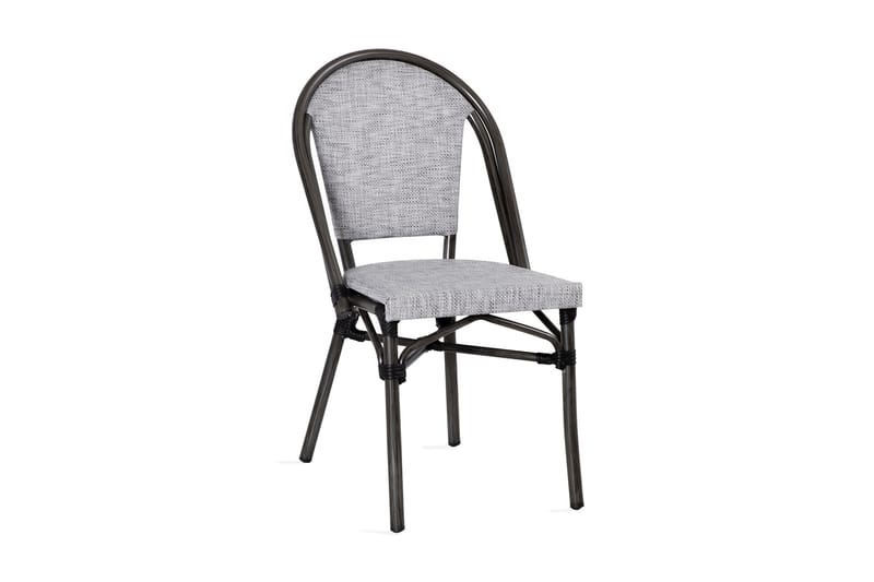 Chai LATTE 48x59xH88cm hvid og grå tekstil - Spisebordsstole udendørs - Havemøbler børn - Altanstole