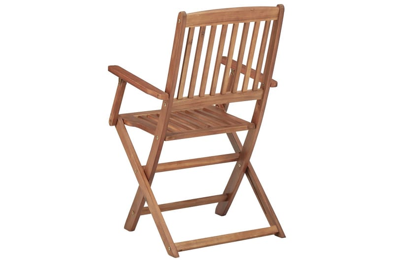 Foldbare Havestole 2 Stk. massivt Akacietræ - Brun - Spisebordsstole udendørs - Altanstole