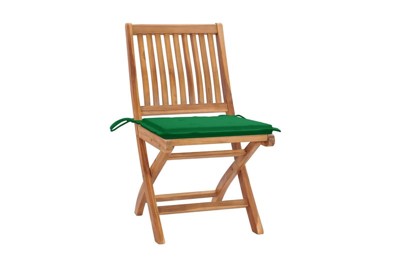foldbare havestole 6 stk. med hynder massivt teaktræ - Brun - Spisebordsstole udendørs - Altanstole