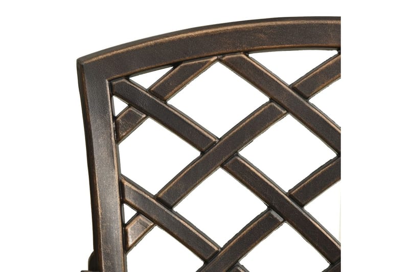 Havestole 2 Stk. Støbt Aluminium Bronzefarvet - Brun - Spisebordsstole udendørs - Altanstole