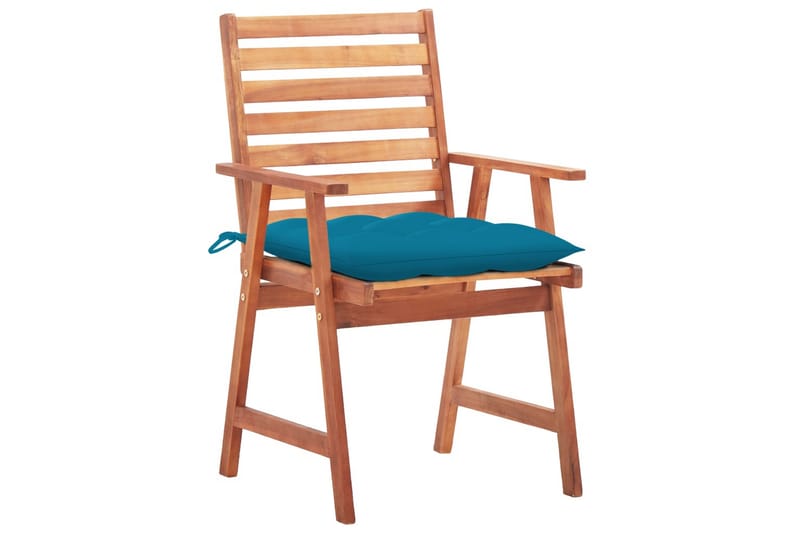 Havestole 3 Stk. Med Hynder massivt Akacietræ - Brun - Spisebordsstole udendørs - Altanstole