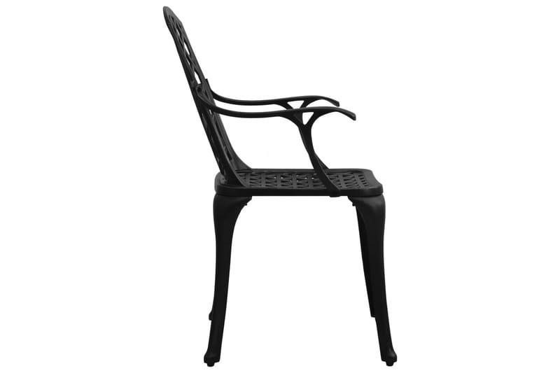 Havestole 4 Stk. Støbt Aluminium Sort - Sort - Spisebordsstole udendørs - Altanstole