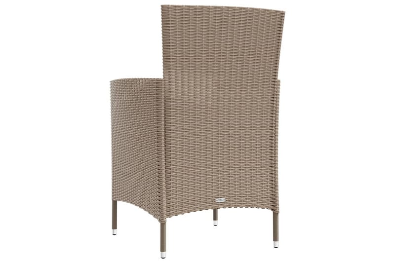 havestole med hynder 2 stk. polyrattan beige - Beige - Havemøbler - Havestole - Spisebordsstole udendørs