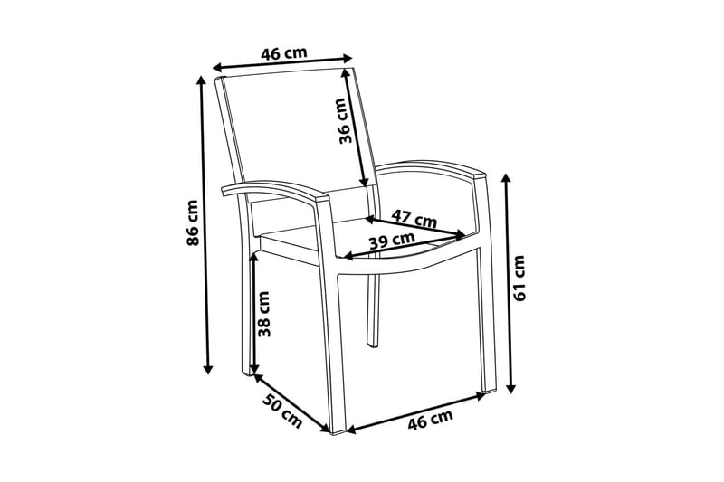 Pereta Havestol 4 St 50 cm - Hvid - Havemøbler - Havestole - Spisebordsstole udendørs