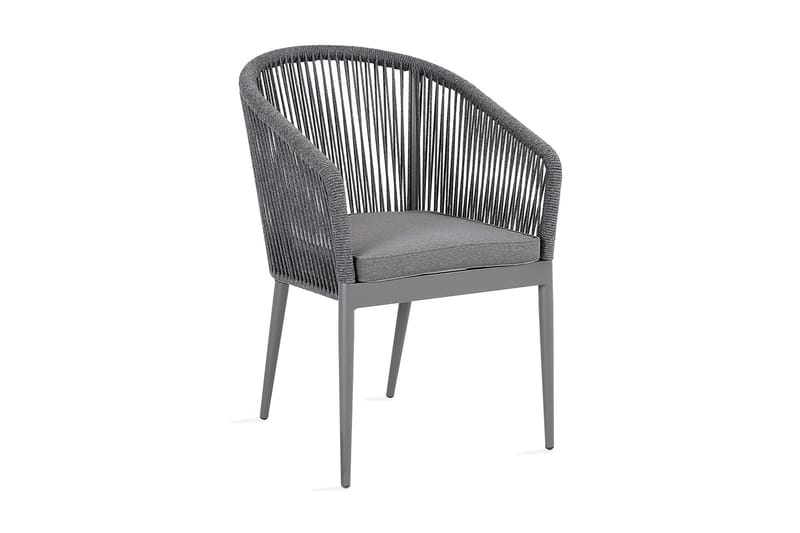 Stol ECCO 57x65xH81cm grå aluminiumsramme - Spisebordsstole udendørs - Havemøbler børn - Altanstole