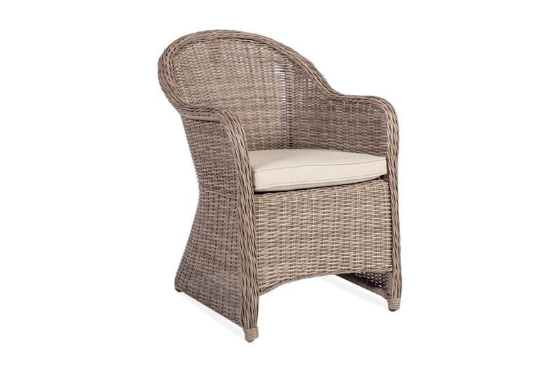 Stol TOSCANA med pude 60x69xH86 farve: grå beige - Spisebordsstole udendørs - Havemøbler børn - Altanstole