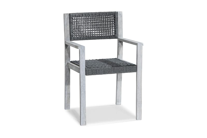Visby Spisestole - Hvid/Akacia - Spisebordsstole udendørs - Havemøbler børn - Altanstole