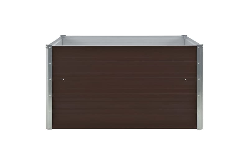 Forhøjet Plantekasse 100X100X45 cm Galvaniseret Stål Brun - Brun - Havemøbler - Øvrigt havetilbehør - Tilbehør udendørs - Havekrukker