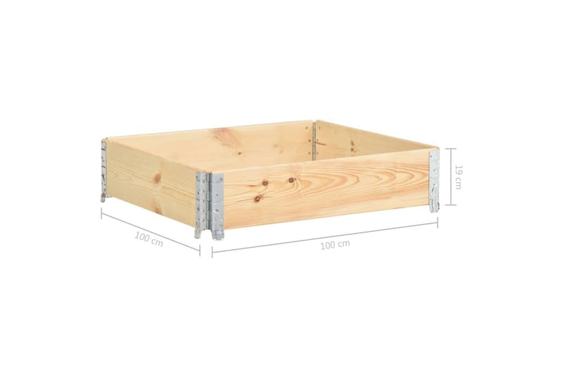 Pallekasse 100x100 cm Massivt Fyrretræ - Havemøbler - Øvrigt havetilbehør - Tilbehør udendørs - Havekrukker