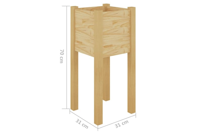 plantekasse 31x31x70 cm massivt fyrretræ - Brun - Havemøbler - Øvrigt havetilbehør - Tilbehør udendørs - Havekrukker