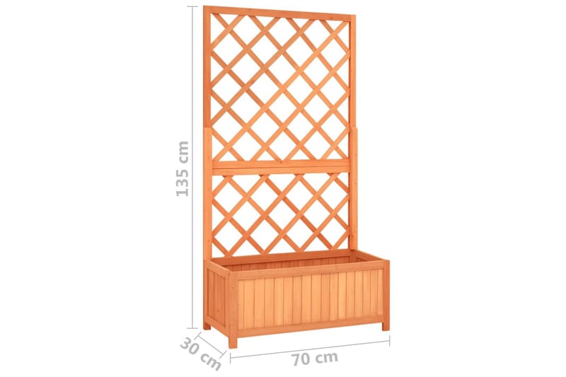 plantekasse med espalier 70x30x135 cm massivt fyrretræ brun - Brun - Havemøbler - Øvrigt havetilbehør - Tilbehør udendørs - Havekrukker