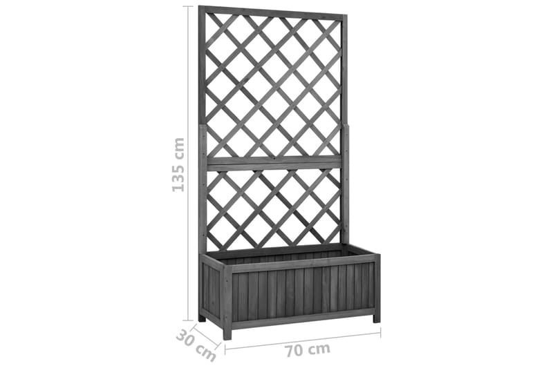 plantekasse med espalier 70x30x135 cm massivt fyrretræ sort - Sort - Havemøbler - Øvrigt havetilbehør - Tilbehør udendørs - Havekrukker