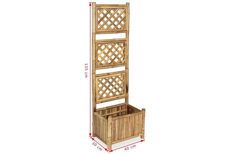 Plantekasse Til Haven Med Espalier Bambus 40 Cm - Brun - Havemøbler - Øvrigt havetilbehør - Tilbehør udendørs - Havekrukker