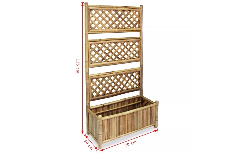 Plantekasse Til Haven Med Espalier Bambus 70 Cm - Brun - Havemøbler - Øvrigt havetilbehør - Tilbehør udendørs - Havekrukker