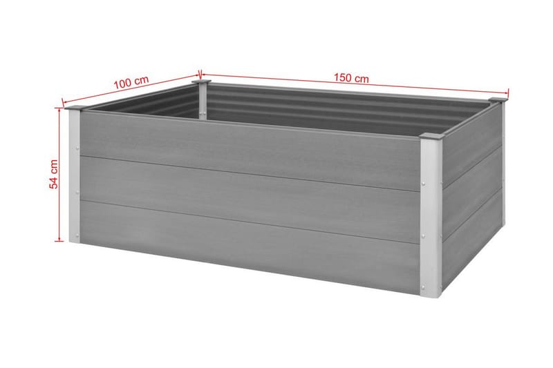 Plantekasse Wpc 150 X 100 X 54 Cm Grå - Grå - Havemøbler - Øvrigt havetilbehør - Tilbehør udendørs - Havekrukker