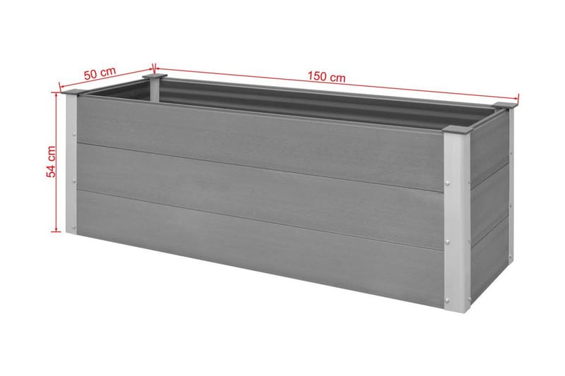 Plantekasse Wpc 150 X 50 X 54 Cm Grå - Grå - Havemøbler - Øvrigt havetilbehør - Tilbehør udendørs - Havekrukker