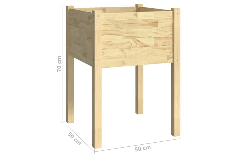 plantekasser 2 stk. 50x50x70 cm massivt fyrretr�æ - Brun - Havemøbler - Øvrigt havetilbehør - Tilbehør udendørs - Havekrukker