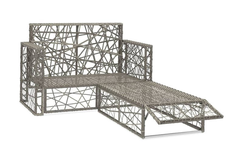 Haveloungesæt 2 Dele Med Hynder Polyrattan Grå - Havemøbler - Loungemøbler - Loungesæt