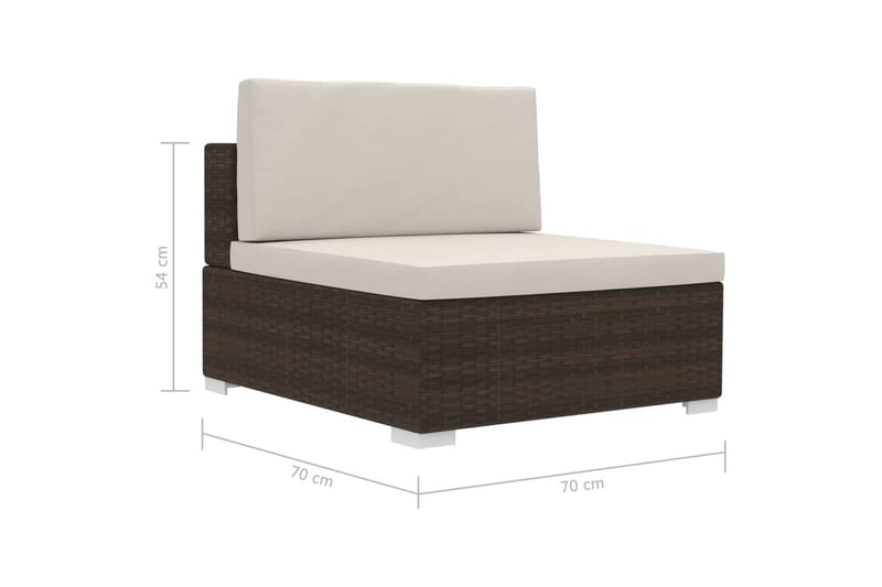 havesofasæt 3 dele med hynder polyrattan brun - Brun - Havemøbler - Loungemøbler - Loungesæt