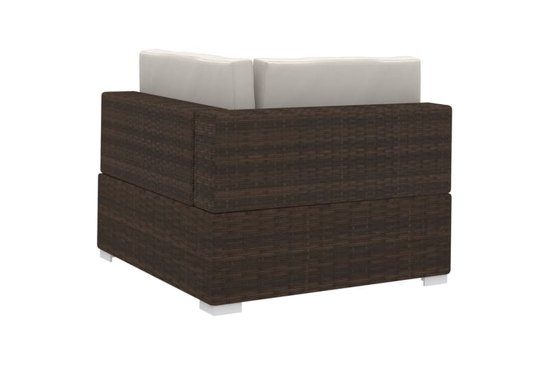 havesofasæt 3 dele med hynder polyrattan brun - Brun - Havemøbler - Loungemøbler - Loungesæt