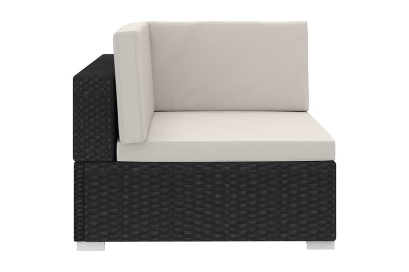 havesofasæt 3 dele med hynder polyrattan sort - Sort - Havemøbler - Loungemøbler - Loungesæt