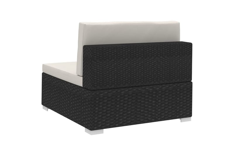 havesofasæt 3 dele med hynder polyrattan sort - Sort - Havemøbler - Loungemøbler - Loungesæt