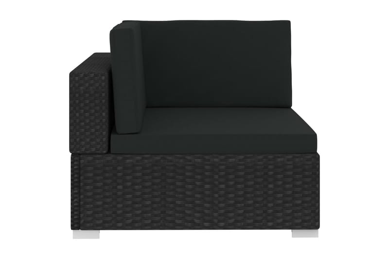 havesofasæt 3 dele med hynder polyrattan sort - Sort - Havemøbler - Loungemøbler - Loungesæt