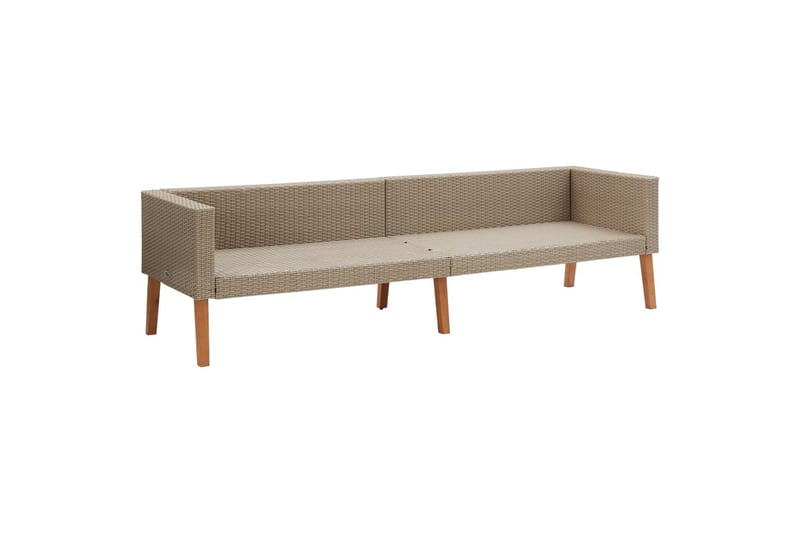 Loungesæt til haven 4 dele med hynder polyrattan beige - Beige - Havemøbler - Loungemøbler - Loungesæt